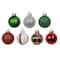 7 Pack 1.5" Red, Green, White & Silver Shatterproof Ball Ornaments by Ashland®